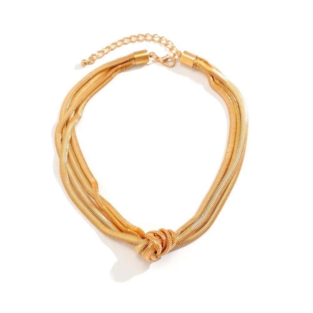 Herring Bone Chain Knot Necklace